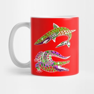 shark and alligator ecopop Mug